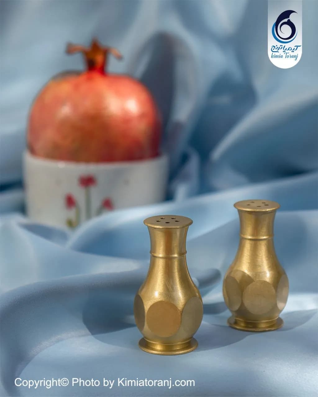 نمکدان شش ضلعی کوچک برنجی