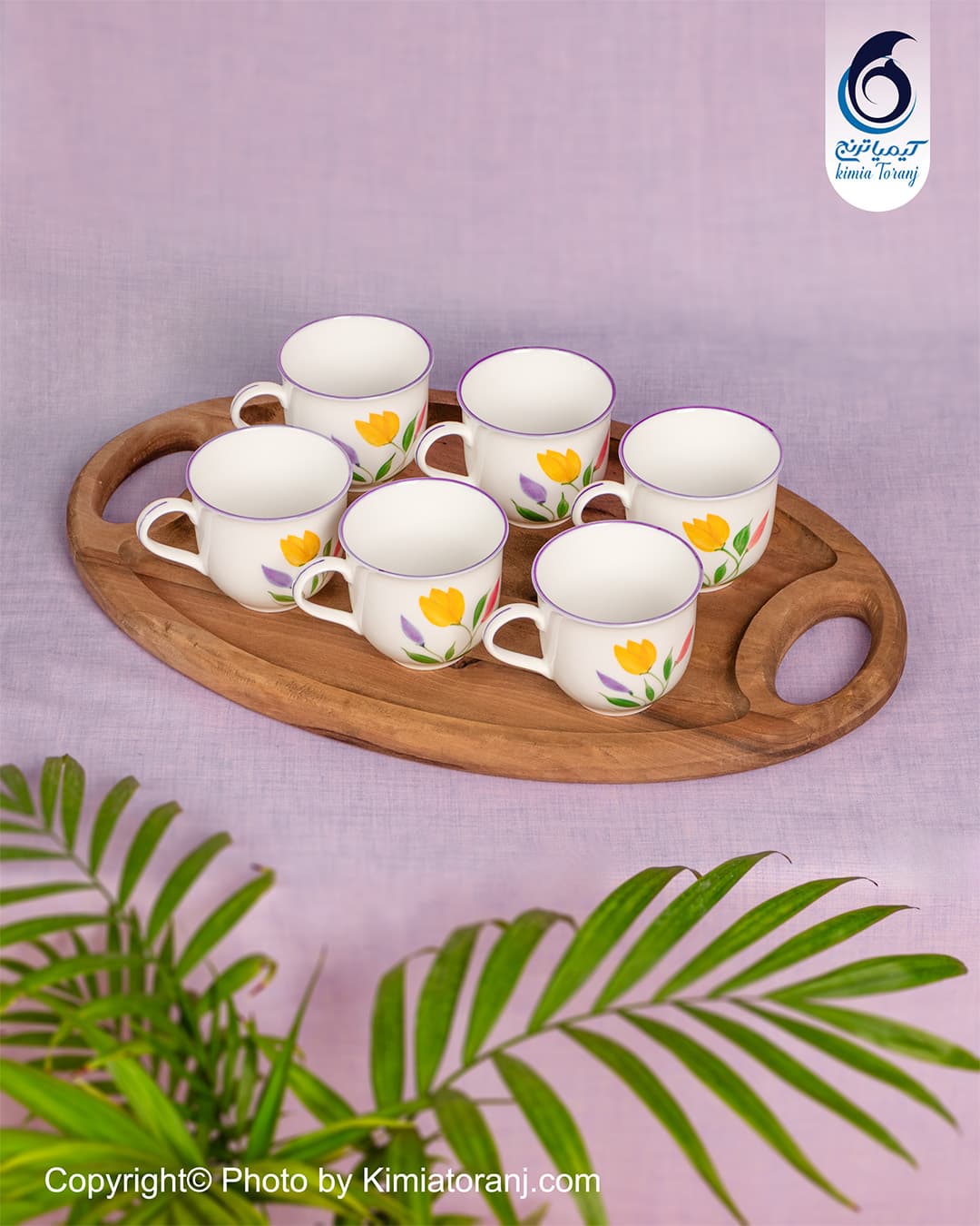 سینی چوبی بیضی بیتا ساده شش نفره